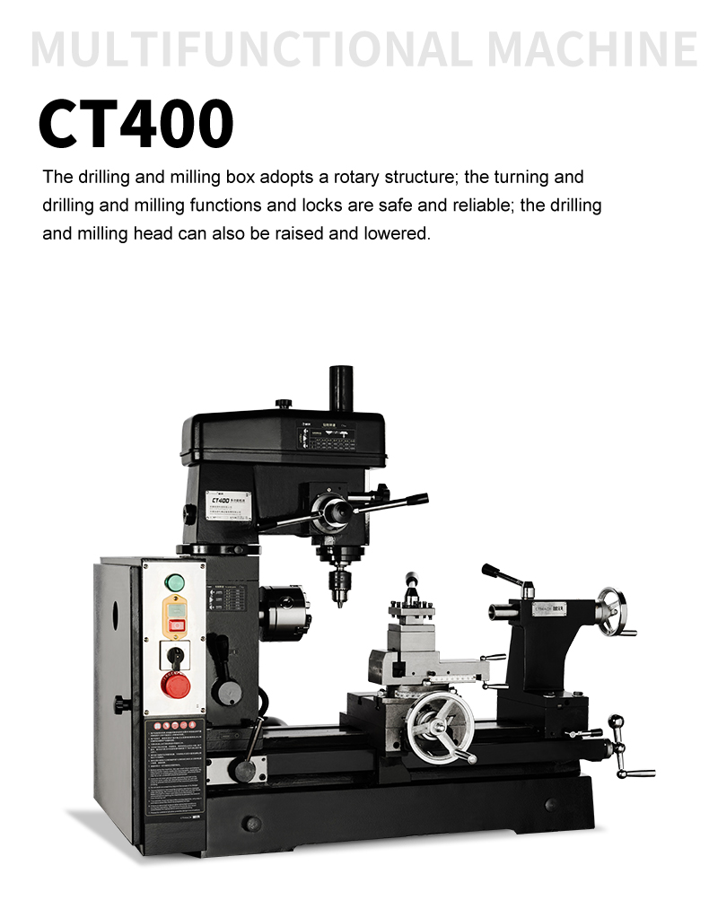 combo mill drill lathe machine CT400 mini 3in1lathe multi-purpose lathe machine with competitive price