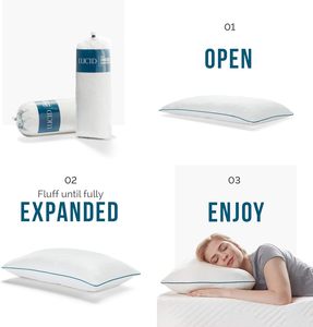 Oreillers orthopédiques pour le cou en bambou rafraîchissant, réglables, de qualité supérieure, blancs, en mousse à mémoire de forme déchiquetée - Product Image 4