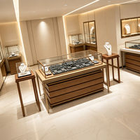 Comptoir de présentation de bijoux en bois avec vitrine en verre trempé et tiroirs de rangement pour magasin de bijoux haut de gamme