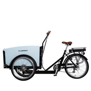 Electric Cargo Bike 3 Wheel Electric Cargo Bicycle Frame Bakfiets Cargo Bike For Child CLAMBER UB9034E