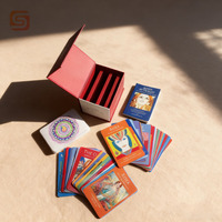 Jeu de cartes Oracle dans une boîte magnétique verte avec guide pour débutants Impression 350 g/m² Papier d'art Feuille d'or Cartes de tarot à bords dorés