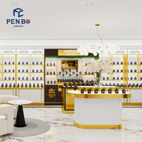 Vitrine de parfum de style arabe de luxe, comptoir de présentation de parfum mural personnalisé, mobilier de magasin de parfum