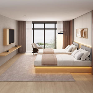 Juego de <span class=keywords><strong>Dormitorio</strong></span> de Lujo de Madera Maciza Moderna XINZHONGYE OEM, Marcos de Cama con Cajones de Almacenamiento y Cabecero para Apartamentos - Product Image 3