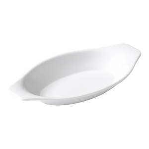 Melamine Oval Dish 27-27.9 Cm White Imitation Porcelain Condiment Plate For Restaurant Hotel Use - Product Image 1
