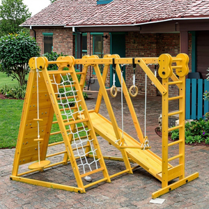 Montessori Trong Nhà Đu Toddler Phòng Tập Thể Dục Hoạt Động Vui Vẻ Phát Triển Kỹ Năng Bằng Gỗ Rừng Phòng Tập Thể Dục Bé Leo Núi Đồ Chơi Trò Chơi Mẫu Giáo Chơi - Product Image 1