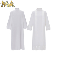 Robe de prière blanche médiévale, robe de prêtre rétro, robes catholiques, robes de clergé, costumes d'église pour femmes