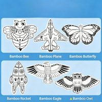 Kit de cerf-volant à peindre soi-même Yuglow – Cerf-volant vierge à dessiner – Ensemble éducatif parent-enfant pour la peinture et le gribouillage – Cerf-volant artisanal fait main pour enfants