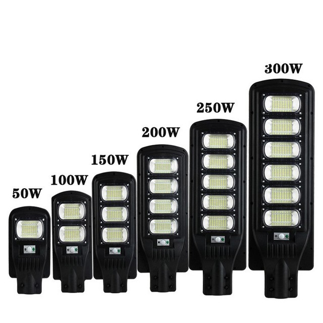 Solar Led Street Lamp Abs Waterproof Ip65 50W 200W 300W Battery Powered Motion Sensor Outdoor All in One Led Solar Street Light