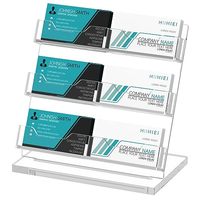 Présentoir de Comptoir en Acrylique Transparent à 3 Niveaux Robuste pour Cartes de Visite – Idéal pour Expositions, Bureaux et Espaces de Réception – Vente en Gros – Gain de Place