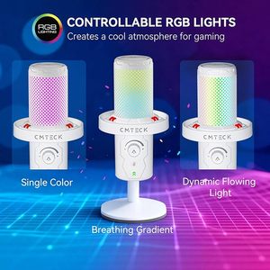 Microphone de jeu USB RGB CMTECK XM560 à condensateur cardioïde, suppression du bruit, micros de gaming, microphones pour PC, vente chaude - Product Image 5