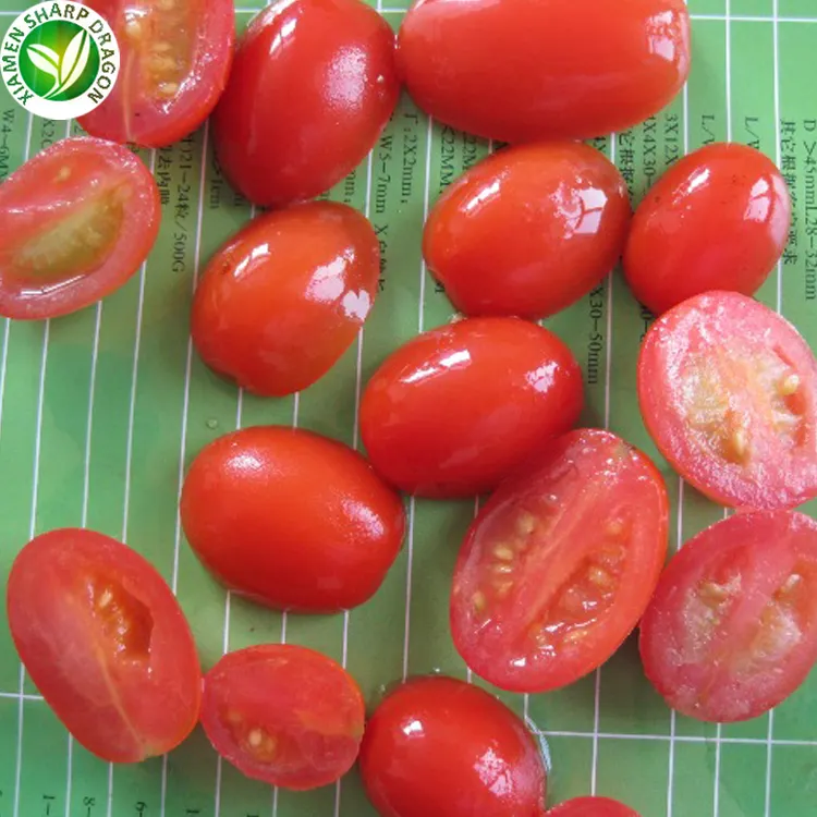 Tomates cerises IQF congelées moitiés de fruits dés de tranches de cubes de blocs coupés en dés prix de gros congélation biologique en vrac