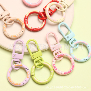 Chaoqi Candy Color Donut Spring Clasp Keychain Alloy DIY Bag Charm <b>Phone</b> <b>Chain</b> - Product Image 4