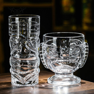 Clear Hawaii Style Copa de vidrio para beber sin plomo para cócteles 15oz 450mL Copas transparentes de cóctel <span class=keywords><strong>Tiki</strong></span> Cristalería de vino exótico - Product Image 4