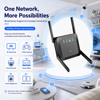 AC1200 Dual Band WiFi Extender WiFi Repeater 5GHz 2.4GHz Penguat Sinyal Nirkabel dengan 4 Antena WPS AP Mode LAN Port