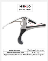 HEBIKOU BDJ-001 Capo Aluminium Alloy Produksi Pabrik, Aksesori Gitar untuk Instrumen Akustik Elektrik, Suku Cadang Aksesori