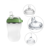 Anti Colique Silicone nouveau-né bébé boire tétine d'eau sipper sippy bouteille avec paille pour bébés allaités