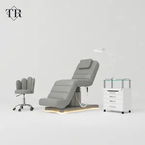 Turri Cadeira de beleza reclinável para massagem, mesa elétrica ajustável profissional, sofá cosmético com cama facial eletrônica