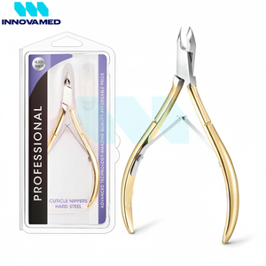 Wholesale Rate Own Logo OEM Manicure Pedicure Tools Curved Stainless Steel Cuticle Nippers Gold Finish Best Supplier - Product Image 1
