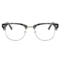 Lunettes de lecture vintage en acétate et métal avec charnière métallique, monture optique unisexe anti-lumière bleue pour ordinateur, demi-cerclées