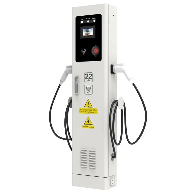 사용자 정의 OCPP AC 22KW 빠른 Ev 충전기 유형 2 듀얼 건 전기 자동차 충전 스테이션 EV 충전 파일 상업