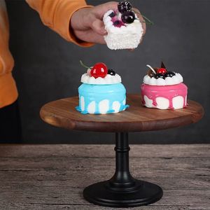 Wooden Cake Stand Round Durable Birthday Dessert Display Tray For Party Table <b>Decorations</b> - Product Image 1