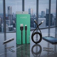 Heatz ZC52 USB vers L Câble PD USB Type pour iPhone Samsung Xiaomi Téléphones Compatible avec Mobile Power NYLON'FIT Charge rapide