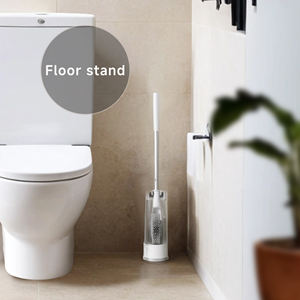 HOLAMOPA <b>Toilet</b> Brush and Stand Combo Soft Touch Handle Contoured Shape Non Absorbent Material Hygiene <b>Product</b> - Product Image 3
