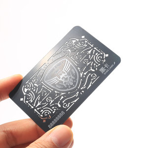 นามบัตรโลหะโลหะ0.5มม. สีดำสลักด้วยเลเซอร์สีดำหรูหราออกแบบได้ตามต้องการ - Product Image 5