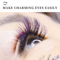 Extensiones de Pestañas Preformadas en Forma de YY, Color Morado Brillante, para Influencers, Festivales, Fiestas, Suministros de Maquillaje de Pestañas