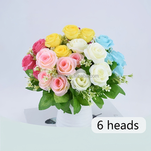 Venta al por mayor <span class=keywords><strong>rosas</strong></span> artificiales decoración flor artificial pequeños Ramos fiesta en casa boda decoración <span class=keywords><strong>rosas</strong></span> flores ramo <span class=keywords><strong>de</strong></span> novia - Product Image 5