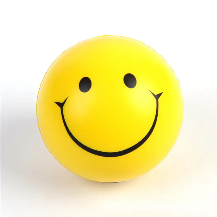 ขายส่ง PU ความเครียด Ball สีเหลืองตลกเด็ก Antistress บอลยิ้มความเครียด Ball โลโก้ที่กําหนดเอง
