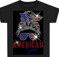 Dios bendiga a América, Transferencia de pedrería termoadhesiva, Brillo, Transferencia de pedrería cristiana personalizada para camiseta