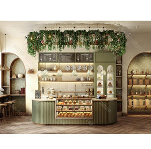 ออกแบบร้านเบเกอรี่หรูหรา ตู้โชว์ขนมปังแบบกำหนดเอง ตู้โชว์ขนมคุกกี้ ช็อกโกแลต เค้ก หลายชั้น ทำจากกระจก เฟอร์นิเจอร์ร้านเบเกอรี่ - Product Image 1