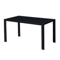 Ensemble de table à manger de restaurant avec plateau en verre trempé noir fabriqué en Chine