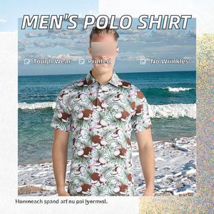 Tissu tricoté 100% polyester, manches courtes pour homme, poche de chemise, logo personnalisé, anti-froissement, design de vacances à la plage, impression numérique - Product Image 3