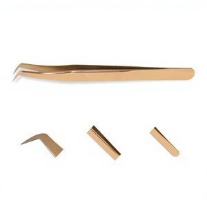 Pincettes à pointe étroite pour Extension de cils, 12 pièces, en or Rose, de Volume russe à 90 degrés - Product Image 1
