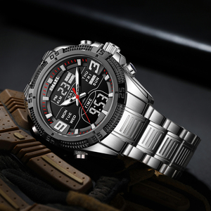 SMAEL 6055 Business Analog-Digital Chrono Watch Impermeable Luminoso Alarma Caja de aleación/Dial Banda de acero inoxidable Cronómetro - Product Image 2