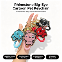 Porte-clés chat en strass mignon en gros, breloque chat scintillante en cristal, pendentif de sac en corde tressée à la main pour accessoires de sac à main pour femmes