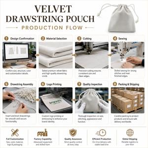 Custom Velvet Drawstring Pouch <b>Luxury</b> Satin Finish Velvet <b>Bag</b> with Custom Logo for Jewelry Watches <b>Gifts</b> and Boutique Packaging - Product Image 5