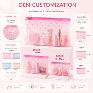Bolsa de Plástico Transparente Rosa Brillante Personalizada, Biodegradable, con Cierre, para Empacar Trajes de Baño, Bikinis y Ropa de Playa - Product Image 3