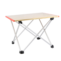 Table pliante légère à prix de gros, plateau en bois, table de camping en aluminium pour pique-nique