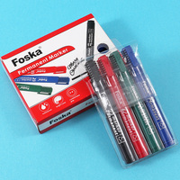 Stylo de papeterie Foska en vente flash, pointe plate fine, marqueur permanent, écriture sur bois, métal, verre, papier, tissu, tableau blanc, écriture de 2 mm