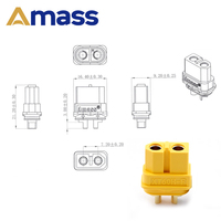 Connecteur à balle mâle et femelle en cuivre à 2 cœurs Amass XT60H 2P, boîtier de protection IP67, quadricoptère FPV, drone, batterie Lipo XT60, nylon RC