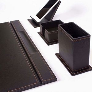Vega 12-Piece Leather Desk Set Office Organizer with Desk <b>Pad</b> <b>Mouse</b> <b>Pad</b> and Mat Accessories for Home or Office - Product Image 2