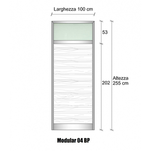 Parete Divisoria Modulare Continua in Alluminio con Perle di Vetro Satinato, Colore Avorio RAL, H2550xL1000 mm, Dimensioni Personalizzabili per Camera da Letto - Product Image 1
