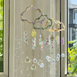 Nube de cristal Sun Catcher colorido grava piedra ventana colgante Suncatcher Arco Iris fabricante hogar jardín decoración al aire libre