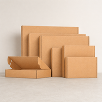 Boîte d'expédition en papier kraft personnalisée pour vêtements, avec bande de déchirement, boîte d'emballage de transport extra-résistante