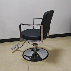 Fauteuil de salon de coiffure professionnel moderne inclinable en acier et cuir PU, réglable en hauteur, ergonomique, avec pompe hydraulique, pour salon de coiffure, salle de sport, école - Product Image 4