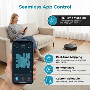 Aspiradora Inalámbrica con Función de Mopa, Aspiradora Robótica de Estilo Húmedo y Seco con Control por Aplicación, Succión de 3000 Pa, Limpieza Inteligente - Product Image 5