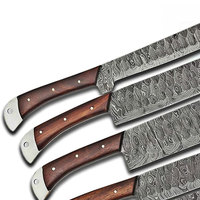Ensemble de couteaux de chef en acier Damas avec manche élégant pour cuisine domestique, ensemble de couteaux de chef Damas professionnels de haute qualité faits à la main